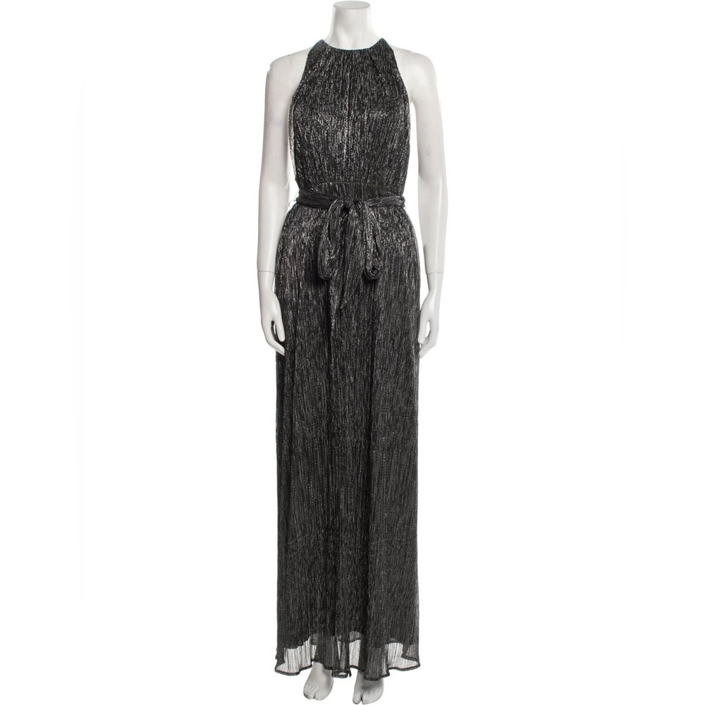 Enfocus Studios Elegant Black Silver Glittery Evening Gown